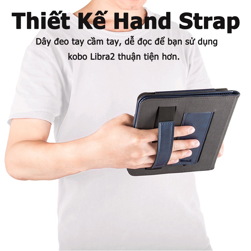 Miimall Bao Da PU Kobo Libra 2 Nắp Lật Nam Châm Có Ngăn Đựng Thẻ Cho Kobo Libra 2 7 Inch Kobo Libra 2 2021