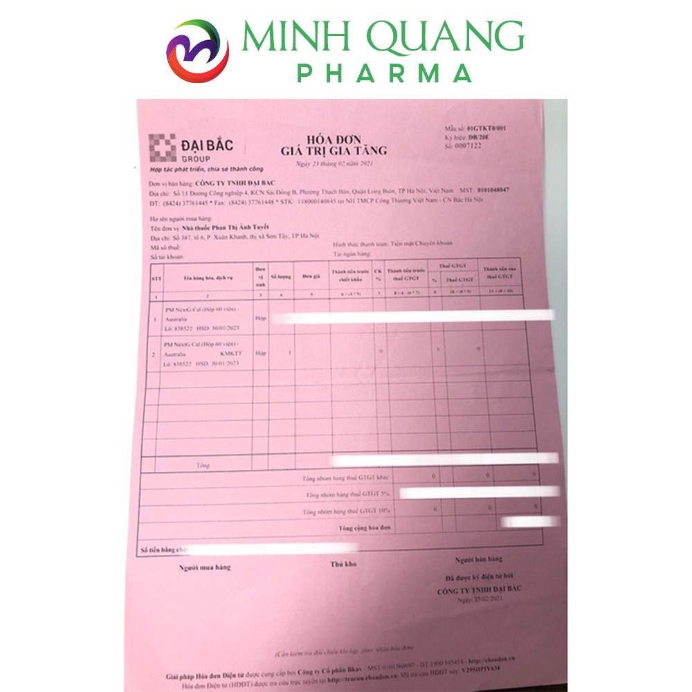 Viên uống bổ sung canxi NEXTG CAL hộp 60 viên