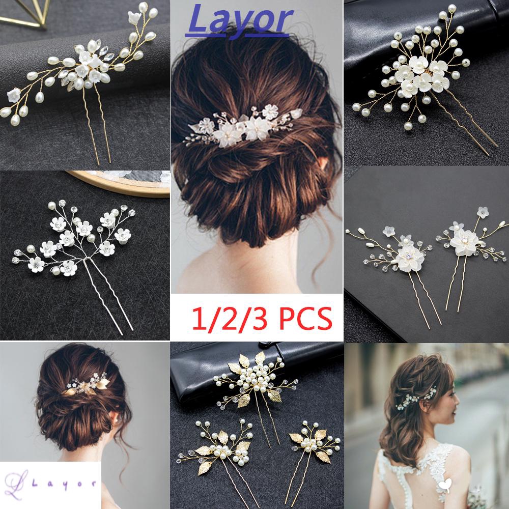 Bộ 1/2/3 Ống|Kẹp Tóc Đính Ngọc Trai Nhân Tạo Thời Trang