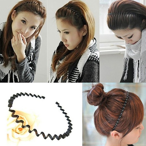 Băng Đô Thể Thao Màu Đen Gợn Sóng Thời Trang Cho Nam Nữ