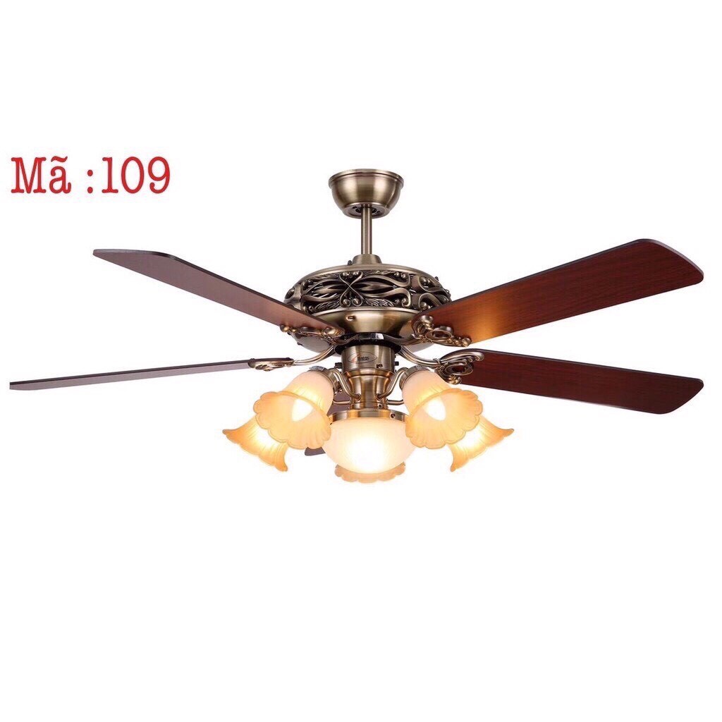 (Tặng Bóng Điện) Quạt Trần Đèn 5 Cánh Gỗ Phong Cách Bắc Âu, Động Cơ DC, Lõi Đồng Siêu Bền,Điều Khiển Từ Xa.
