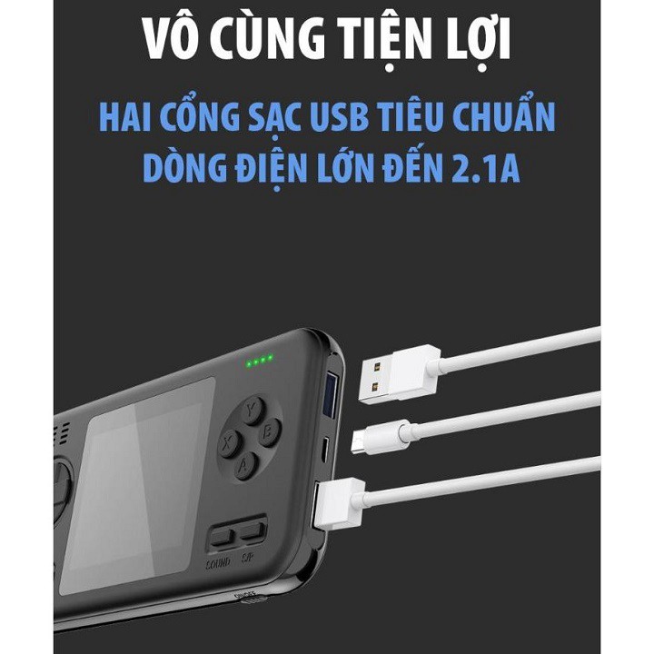 Máy chơi game cầm tay 416 trò kiêm sạc dự phòng 8800mAh