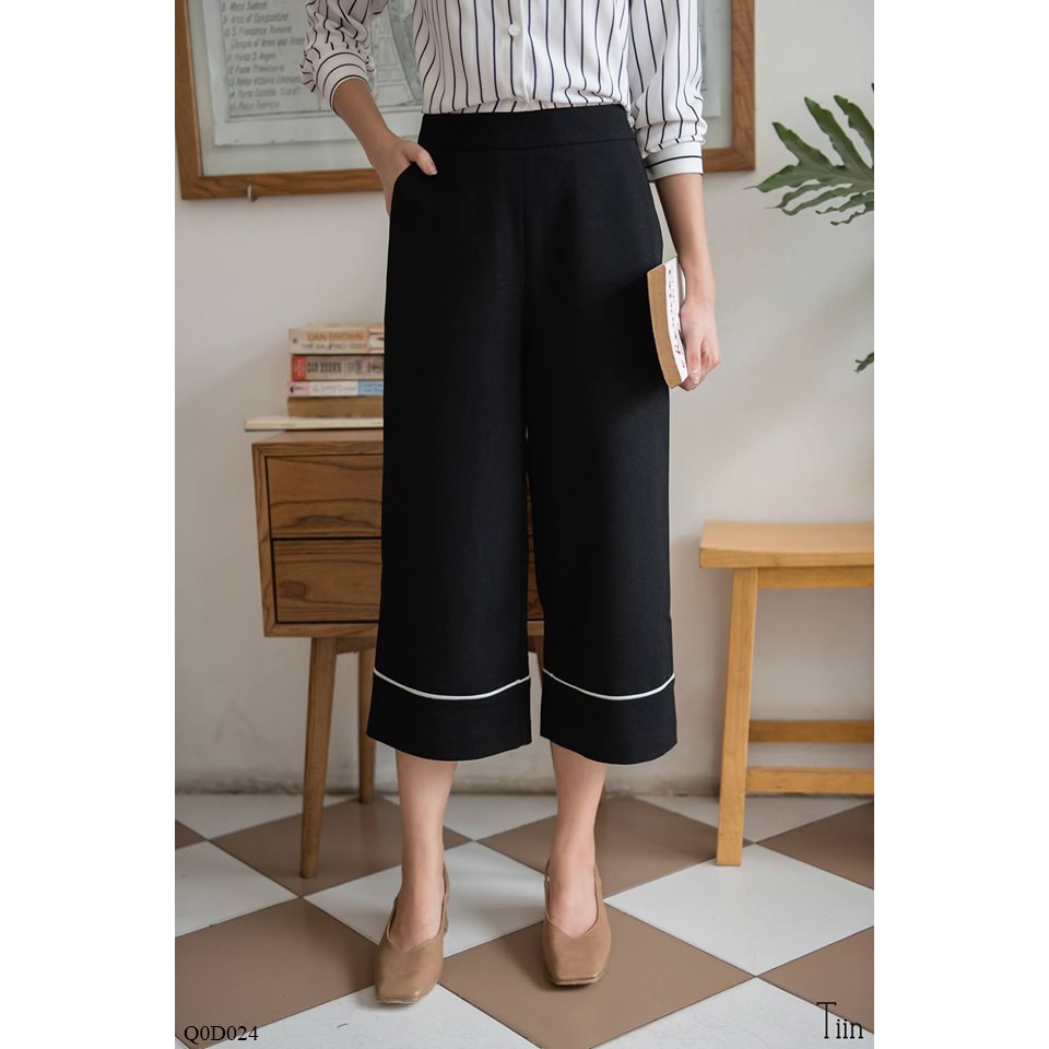 Quần ống rộng viền gấu TIIN STORE Q0D024