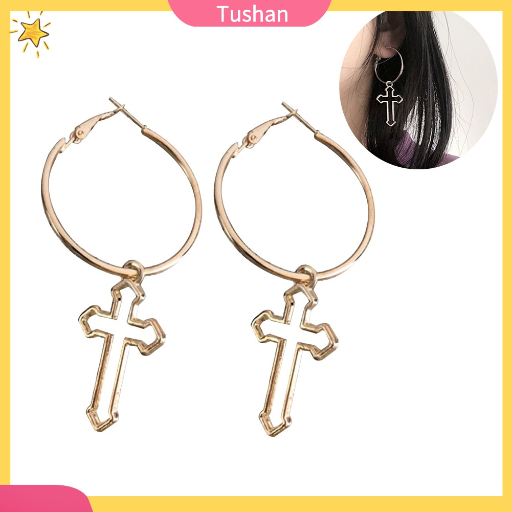 Khuyên Tai Nữ Hình Tròn / Chữ Thập Thời Trang