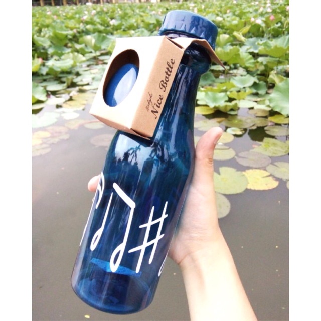 Bình soda 2 nắp kèm ống hút