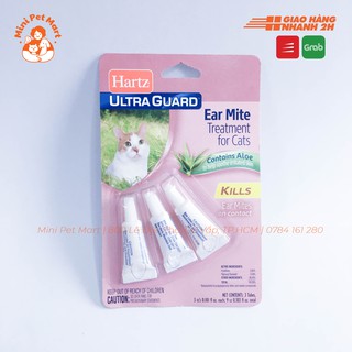 Ống nhỏ loại bỏ ve tai cho mèo HARTZ ULTRAGUARD Ear Mite Treatment for Cat