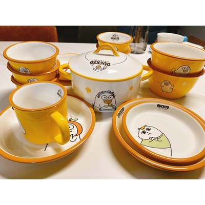 Bộ bát đĩa sứ KAWASIMAYA Duckyo Friends