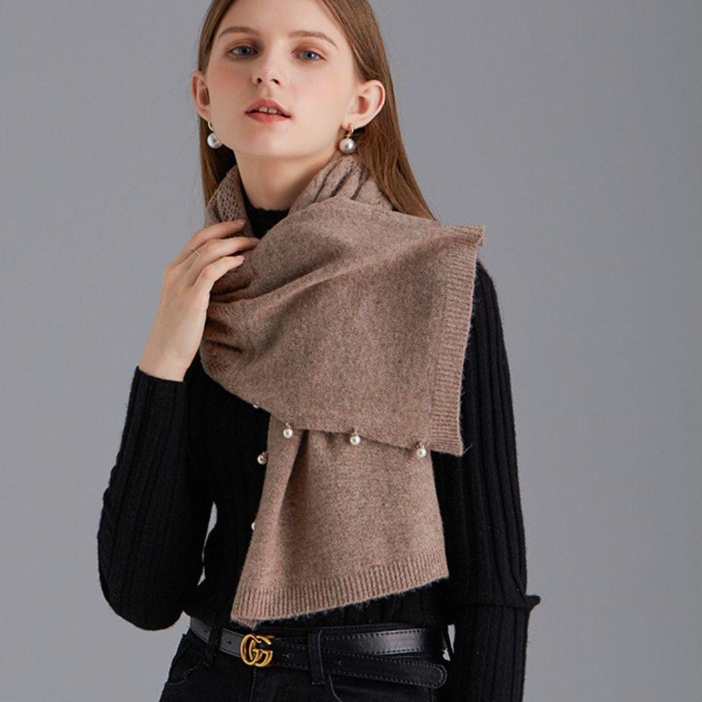 Khăn Choàng Cổ Giả Len Cashmere Đính Nút Đa Năng Thời Trang Thu Đông Cho Nữ