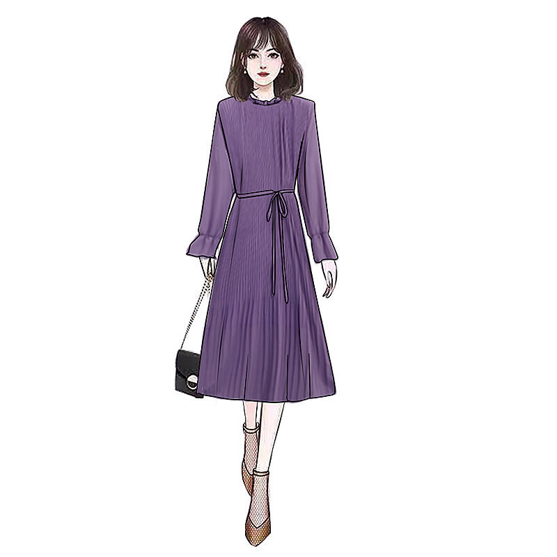 Đầm voan xếp ly cỡ lớn phong cách phương tây thời trang mùa xuân cho nữ