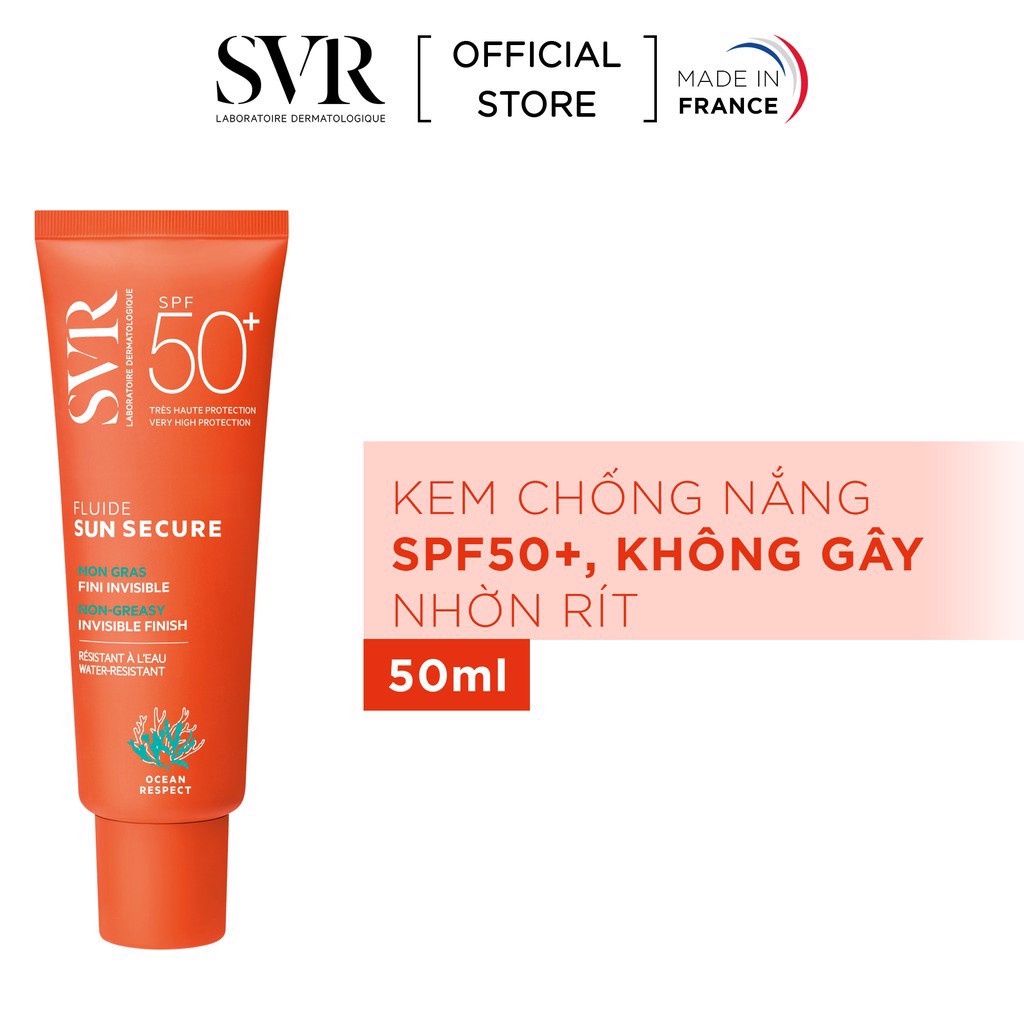 Kem chống nắng không gây nhờn tít SVR Sun Secure Fluide SPF50+ 50ml