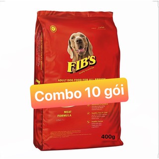 Combo 10 gói thức ăn hạt cho chó giá rẻ FIB'S 400gr