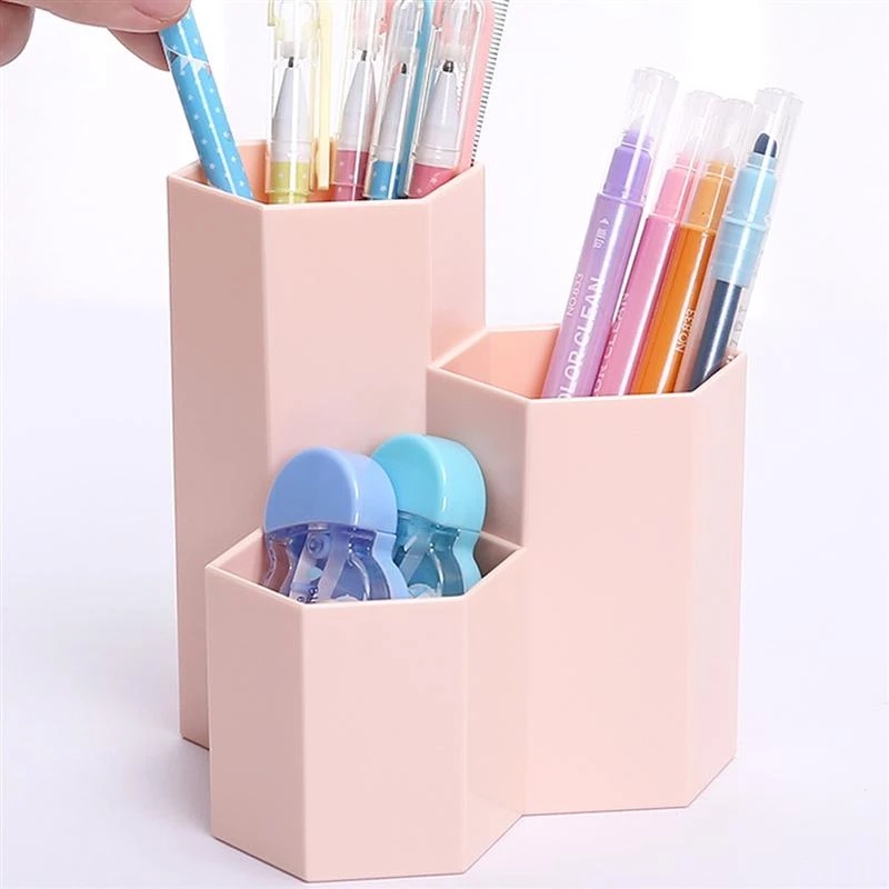 Giá Đỡ Bút Hình Lục Giác Sức Chứa Lớn Đa Năng Có 5 Màu Tiện Dụng