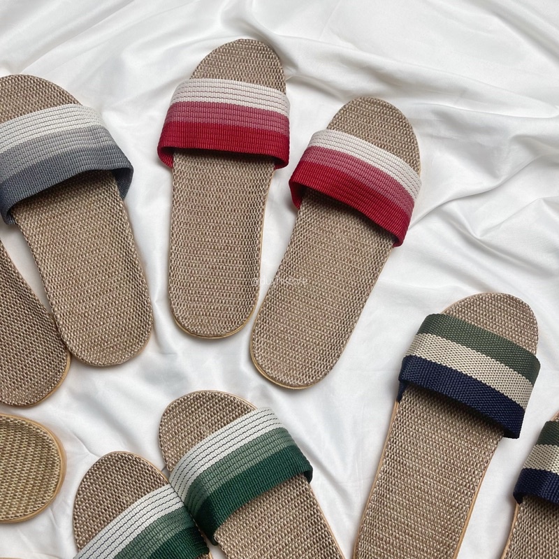 Dép cói sọc quai ngang đi biển dành cho nam nữ | DUYHI