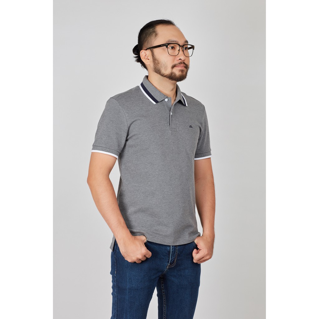 Áo Thun Polo nam mattana Slim Fit xám trơn MPM86200417707311