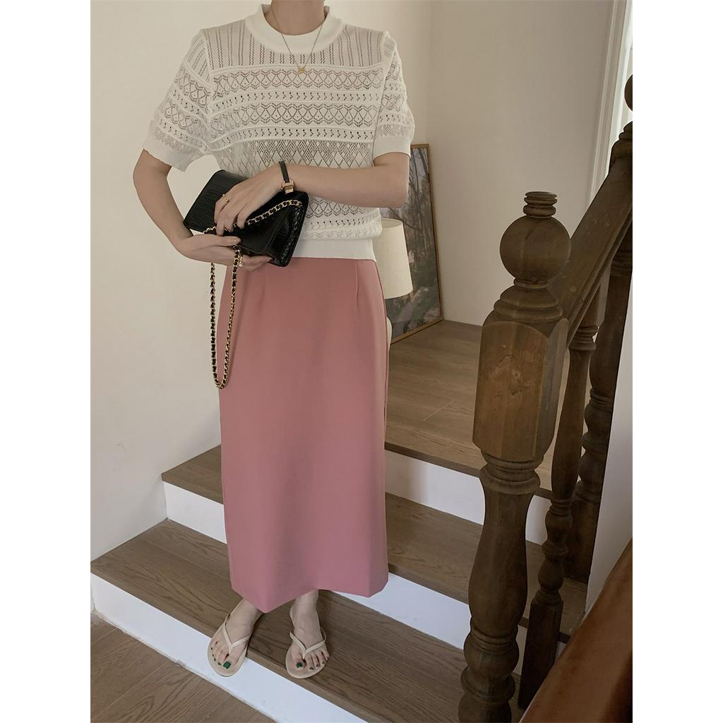 61206 Áo Ngắn Tay Đan Rỗng