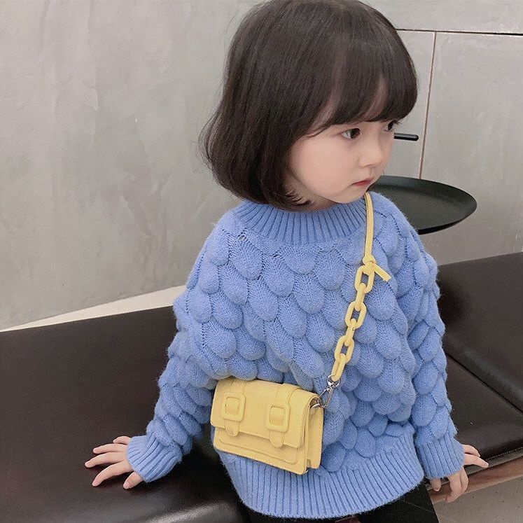 Áo sweater cao cổ chui đầu phong cách Hàn Quốc thời trang thu đông cho bé gái