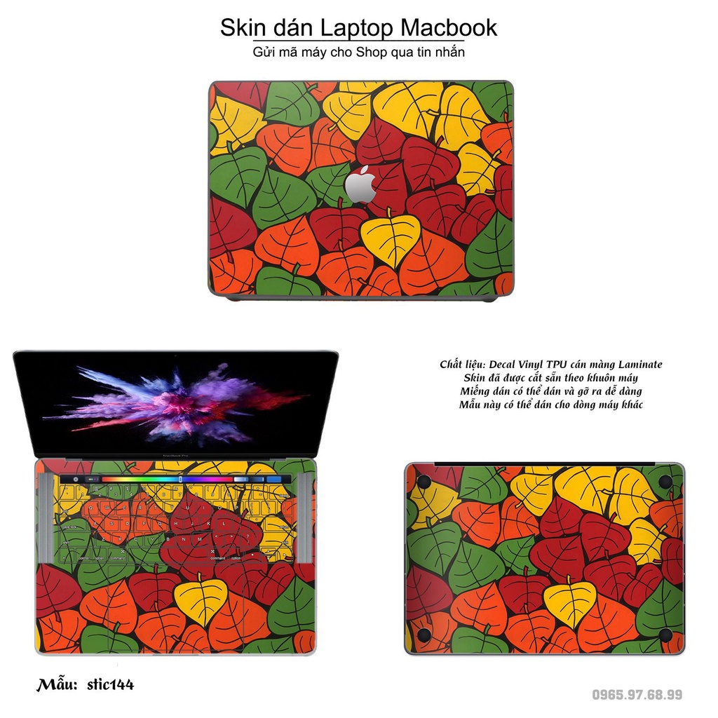 Skin dán Macbook mẫu Hoa văn sticker (đã cắt sẵn, inbox mã máy cho shop)