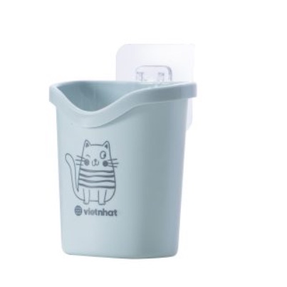 Cốc Cắm Bàn Chải Đánh Răng Dán Tường Hokori Việt Nhật  có lỗ thoát nước tiện lợi