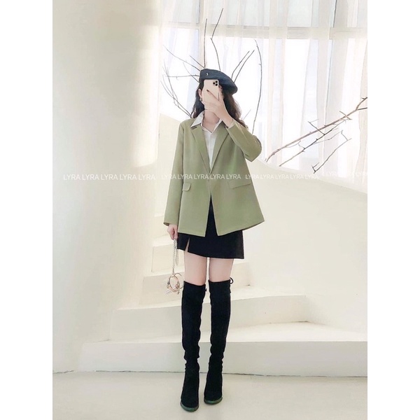 [Ảnh thật] Áo blazer kẻ caro 2 lớp túi nắp phong cách Hàn Quốc - Áo vest caro dáng rộng ulzzang