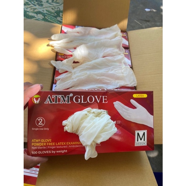 Gang tay y tế Latex ATM Glove, Merufa, Duy hằng - Gang tay cao su đủ loại và kích cỡ, dai và bền đẹp không bột và có bột