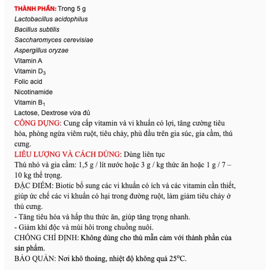 Gói Men Biotic - Hỗ Trợ Tiêu Hoá Cho Chó Mèo