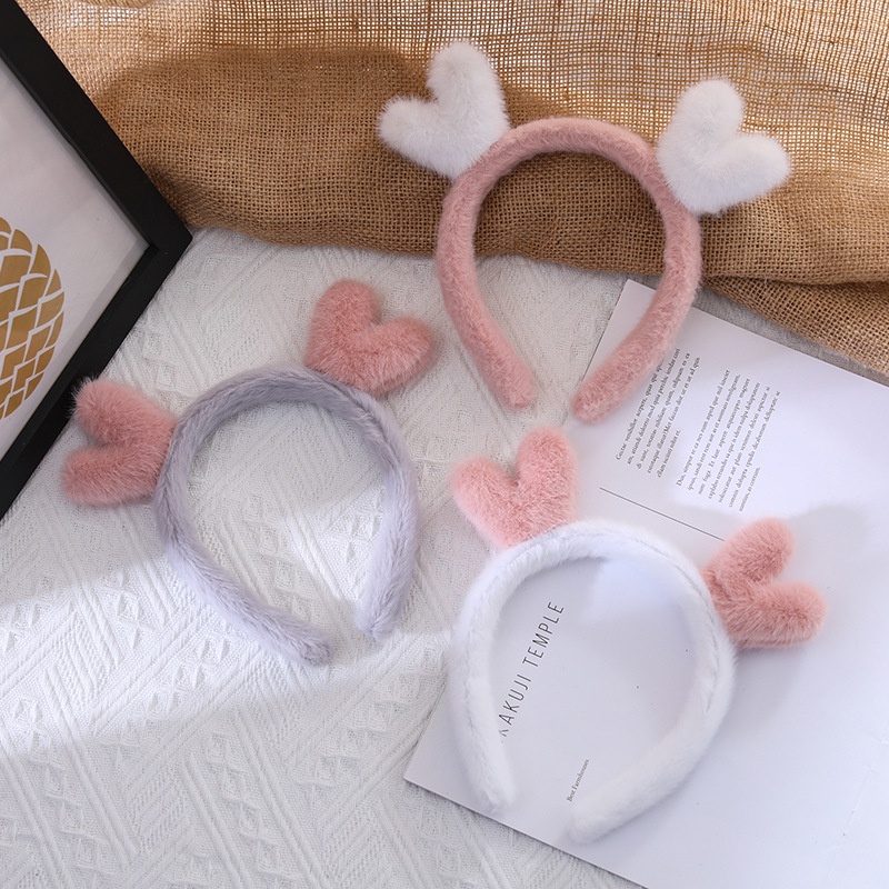 Băng Đô Cài Tóc Rửa Mặt Dạng Bấm Đính Sừng Tuần Lộc Dễ Thương Phong Cách Hàn Quốc Dành Cho Bạn Nữ Rửa Mặt