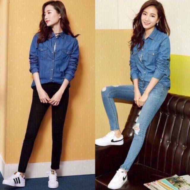 ÁO SƠ MI JEAN NỮ TAY DÀI HOLLISTER