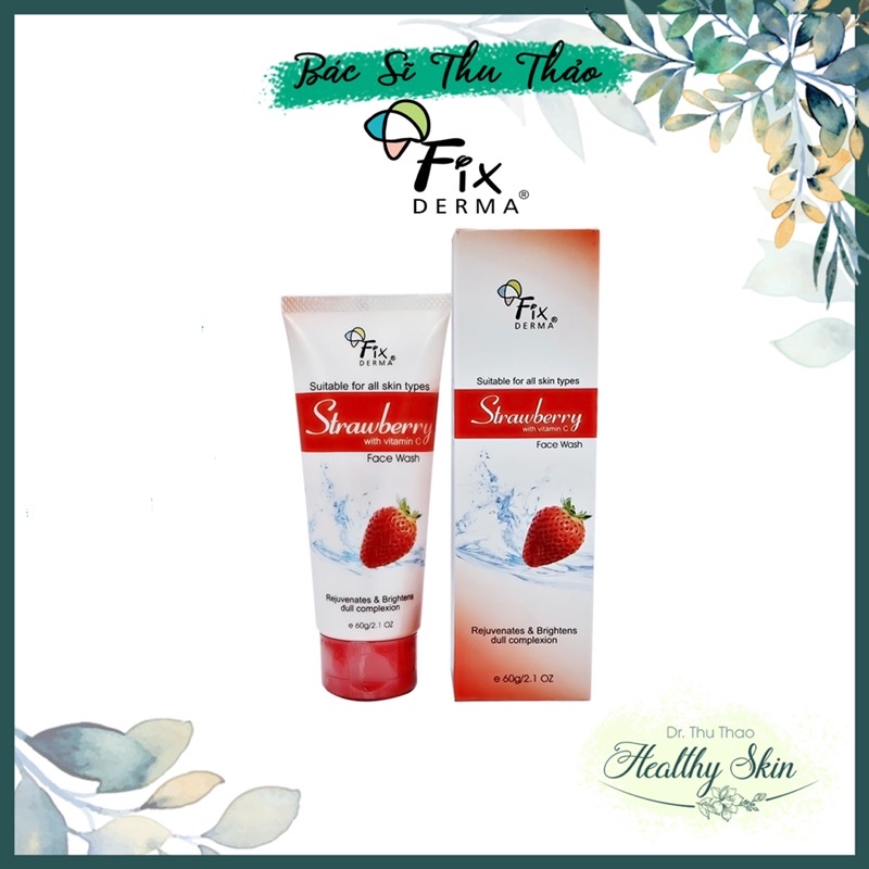 [60g] SỮA RỬA MẶT SÁNG DA FIXDERMA STRAWBERRY