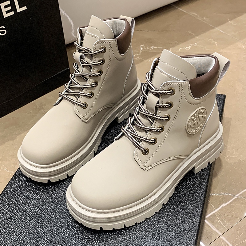 Giày Bốt Martin Bằng Da Chống Trượt Chống Thấm Nước Thiết Kế Mới Với 4 Màu Tùy Chọn