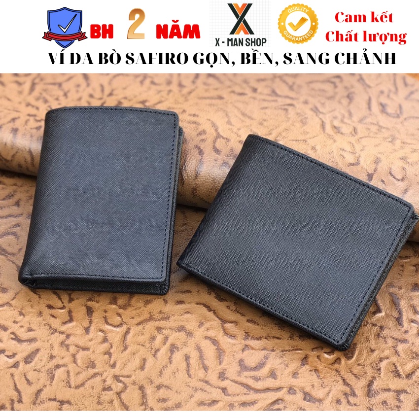 Ví Da Nam Cao Cấp Bóp Nam Da Bò SAFFIRO | da nhập khẩu ITALIA| FULL HỘP + THẺ BẢO HÀNH 24 THÁNG
