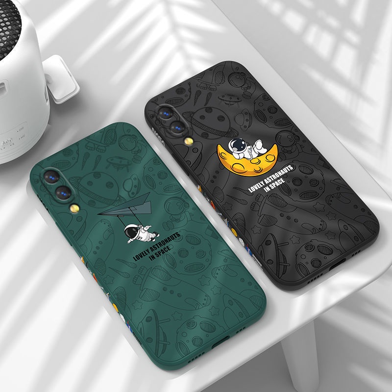 for case Samsung A52 A72 A42 A12 M12 M62 F62 A51 A71 A7 2018 A750 A02S M02S Ốp Điện Thoại Mềm In Hình Phi Hành Gia Cho