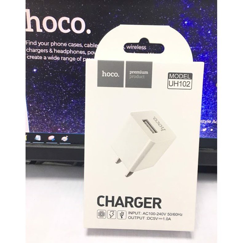 Củ sạc hoco UH102 5v-1A cổng USB siêu bền, chất lượng sạc 5w ổn định an toàn cho điện thoại, thiết bị bluetooth,...