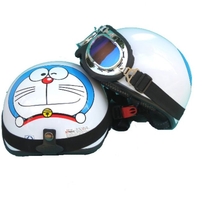Mũ bảo hiểm NTMAX 1/2 Đôrêmon siêu cute kính phi công hoặc uv400