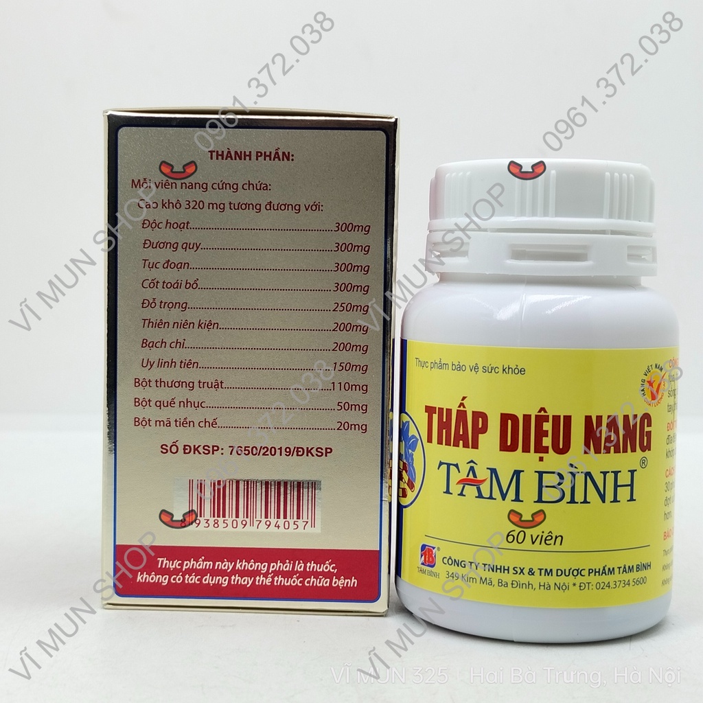 Thấp Diệu Nang Tâm Bình - Hộp 60 viên