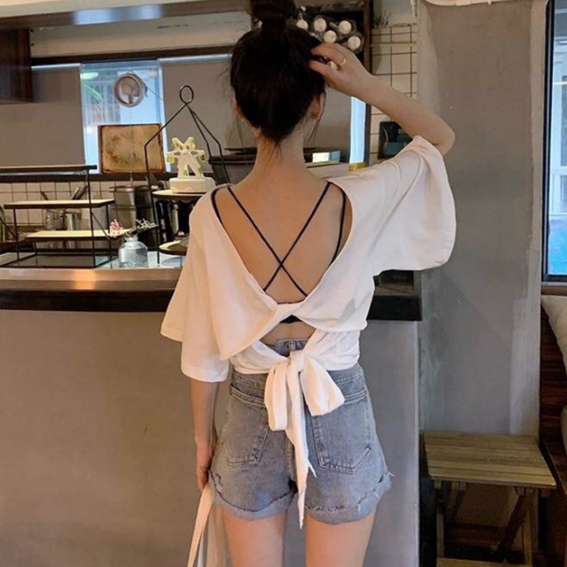 Áo Thun Thắt nơ hở lưng rộng
