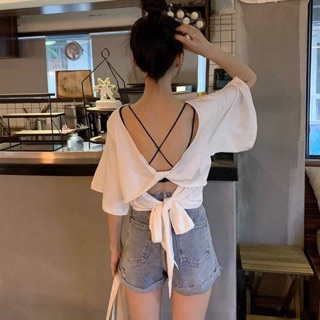 Áo Thun Thắt nơ hở lưng rộng