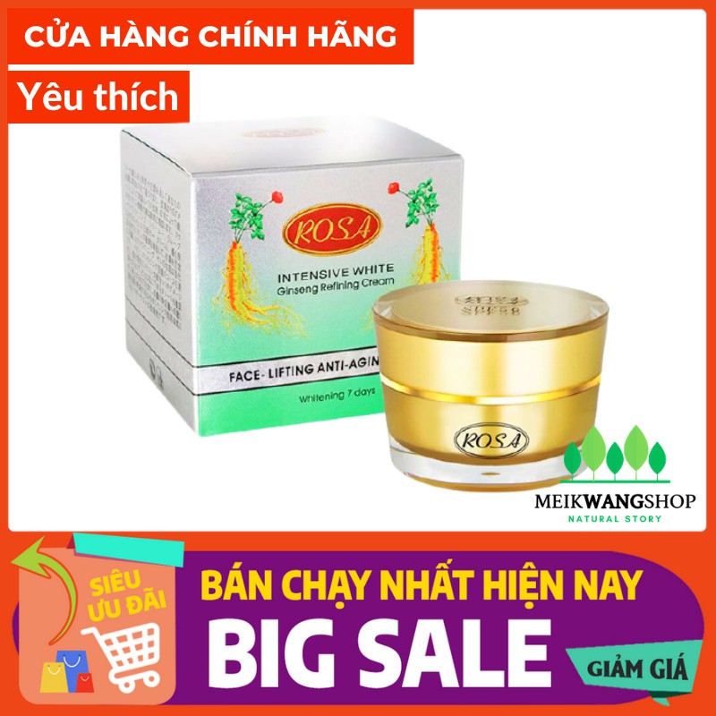 KEM ROSA NHÂN SÂM ĐỎ - ROSA INTENSIVE WHITE GINSENG REFINING CREAM 20G 🇹🇼 🇹🇼 CHÍNH HÃNG