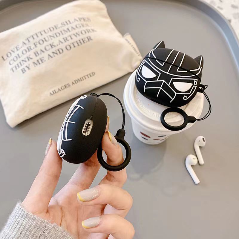 Vỏ Bảo Vệ Hộp Sạc Tai Nghe Airpods 3 Pro AirPods2gen Họa Tiết Báo Đen Marvel 2021 Ốp