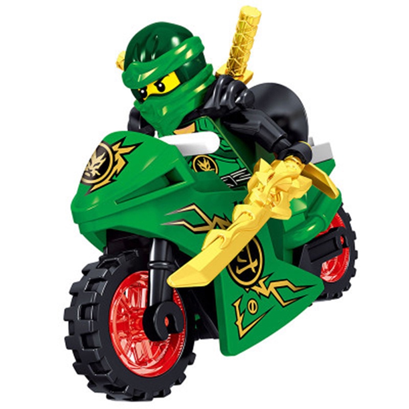 Bộ 8 mô hình đồ chơi lắp ráp xe mô tô ninjago