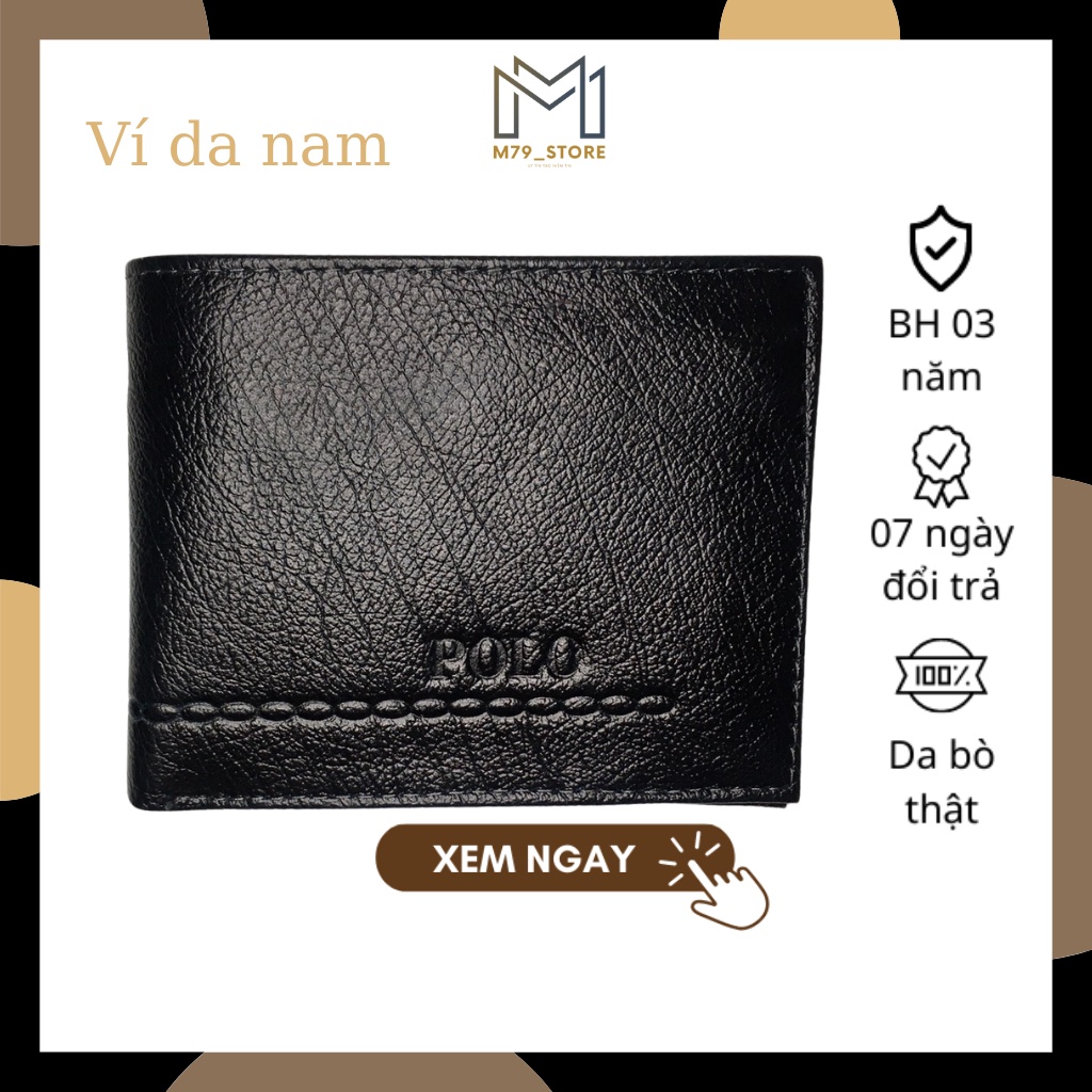 Ví da nam POLO - Ví nam da cao cấp bảo hành 1 năm