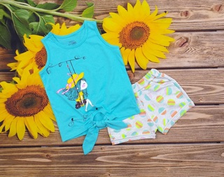 Bộ thun cotton bé gái