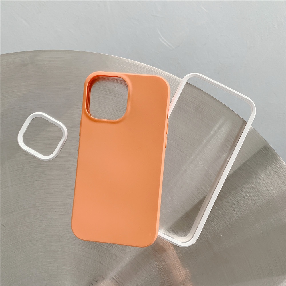 Ốp Điện Thoại Silicone Mềm Màu Kẹo Chống Sốc 3 Trong 1 Cho iPhone 13 12 11 Pro Max