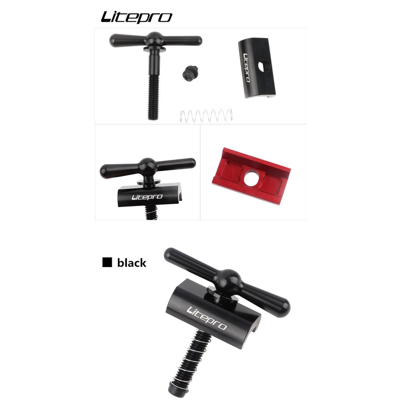 Phụ kiện khóa chữ C Litepro gấp gọn tiện lợi gắn tay lái xe đạp