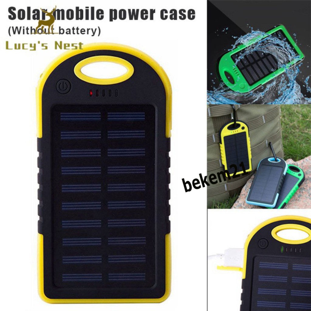 Cục Sạc Dự Phòng Sử Dụng Năng Lượng Mặt Trời Kèm 2 Cổng Usb