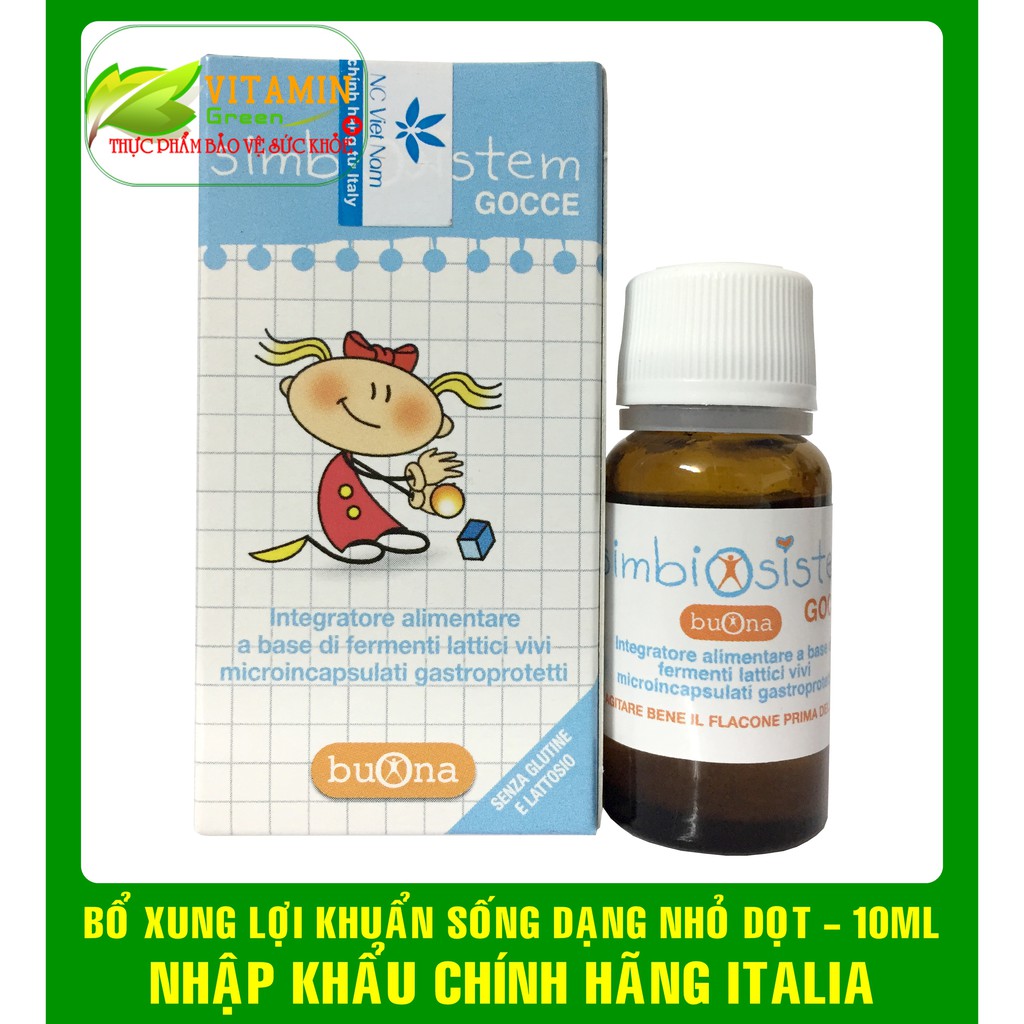 BUONA SIMBIOSISTEM BỔ XUNG LỢI KHUẨN SỐNG DẠNG NHỎ GIỌT CHO BÉ 10ML | NHẬP KHẨU CHÍNH HÃNG ITALIA