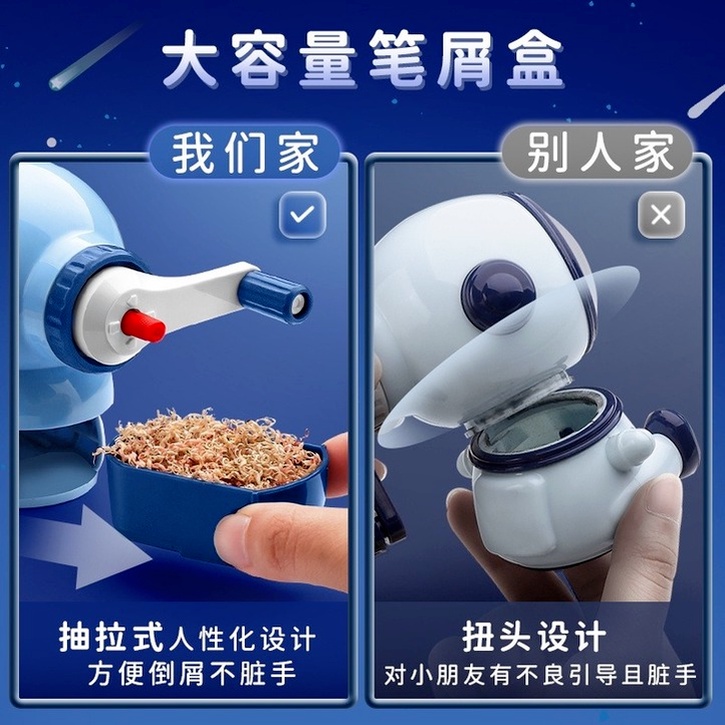 Đồ Chuốt Bút Chì Tự Động Hình Phi Hành Gia Hoạt Hình Có Thể Điều Chỉnh Không Gian Gọt Bút Chì Tự Động Cho Học Sinh