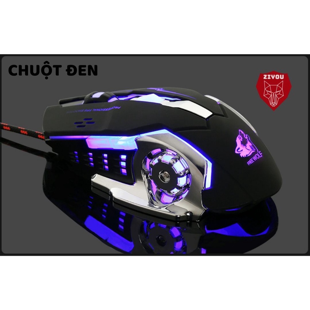Bộ Phím Và Chuột Gaming ZIYOU Bàn Phím Cơ Cao Cấp, Trục Cơ Blueswitch Siêu Hot, Chiến Game Cực Đã, K2 +V5