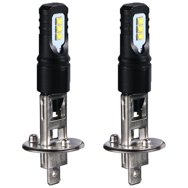 Set 2 đèn pha LED siêu sáng H1 6000k 6000lm Drl
