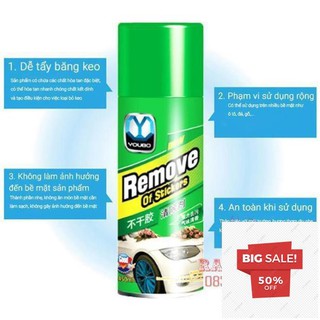 Bình dung dịch chai xịt tẩy keo dán băng dính đa năng Sticker Remover rửa sạch vết 3m decal nhựa đường