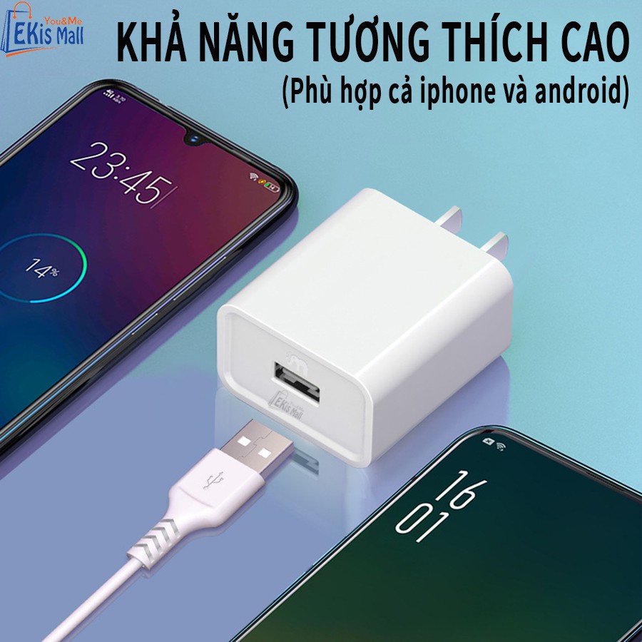 Bộ sạc nhanh Kèm cáp sạc nhanh điện thoại Iphone Samsung Android Củ sạc nhanh Cao cấp chống cháy nổ Quick Charge 5.0